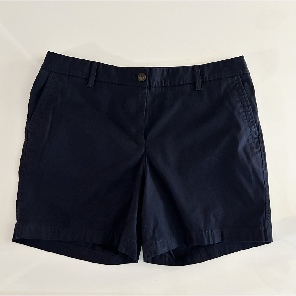 Talbots Perfect Shorts 6" Women's 12P‎ Petite Navy Cotton Chino